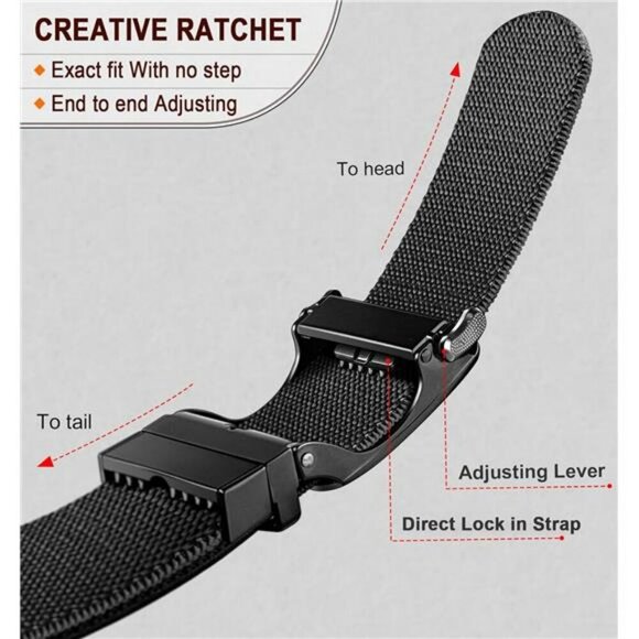 Mens Reversible Ratchet Belt Adjustable Stretch Golf Casual Work Belt Fit - Picture 5 of 8